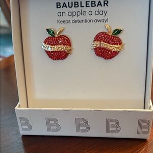 NWT BaubleBar Red Apple Earrings